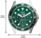  Shop Authentic Fossil FB-03 Chronograph Green Dial Silver Steel Strap Watch for Men - FS5726 - Luxxuri