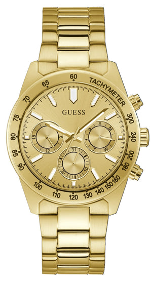  Shop Authentic Guess Analog Chronograph Gold Dial Gold Steel Strap Watch for Men - GW0329G3 - Luxxuri