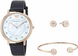  Shop Authentic Emporio Armani Kappa Mother of Pearl Dial Black Leather Strap Watch For Women - AR80011 - Luxxuri
