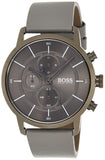  Shop Authentic Hugo Boss Architectural Grey Dial Grey Leather Strap Watch for Men - 1513570 - Luxxuri