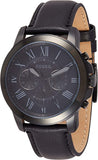  Shop Authentic Fossil Grant Chronograph Black Dial Black Leather Strap Watch for Men - FS5132 - Luxxuri
