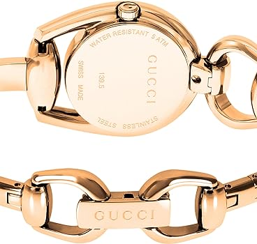  Shop Authentic Gucci Horsebit Collection Diamonds Mother of Pearl Dial Rose Gold Steel Strap Watch For Women - YA139508 - Luxxuri