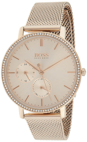  Shop Authentic Hugo Boss Infinity Carnation Gold Dial Gold Mesh Bracelet Watch for Women - 1502519 - Luxxuri