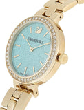  Shop Authentic Swarovski Daytime Crystals Turquoise Dial Gold Steel Strap Watch for Women - 5182212 - Luxxuri