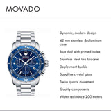  Shop Authentic Movado Series 800 Chronograph Blue Dial Silver Steel Strap Watch For Men - 2600141 - Luxxuri