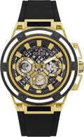 Shop Authentic Guess Matrix Multifunction Gold Dial Black Rubber Strap Watch For Men - GW0423G2 - Luxxuri