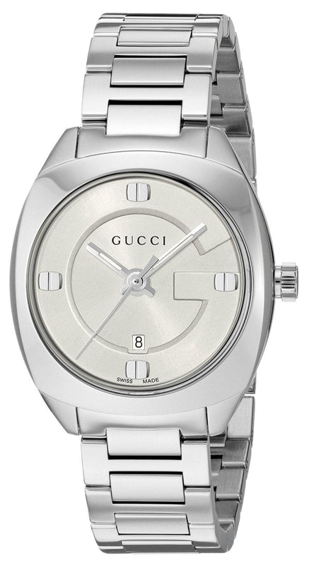  Shop Authentic Gucci GG2570 White Dial Silver Steel Strap Watch For Women - YA142502 - Luxxuri