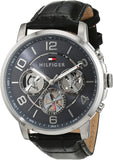  Shop Authentic Tommy Hilfiger Keagan Quartz Grey Dial Black Leather Strap Watch for Men - 1791289 - Luxxuri