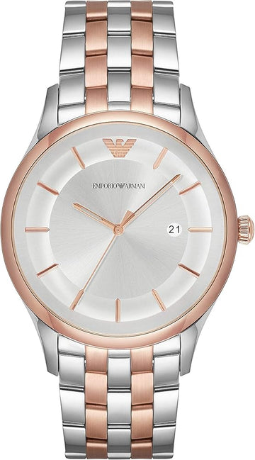  Shop Authentic Emporio Armani Lambda Analog Silver Dial Two Tone Steel Strap Watch For Men - AR11044 - Luxxuri