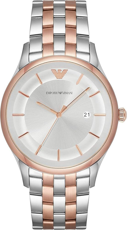  Shop Authentic Emporio Armani Lambda Analog Silver Dial Two Tone Steel Strap Watch For Men - AR11044 - Luxxuri