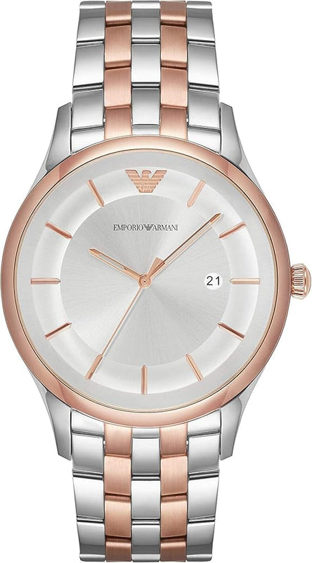  Shop Authentic Emporio Armani Lambda Analog Silver Dial Two Tone Steel Strap Watch For Men - AR11044 - Luxxuri