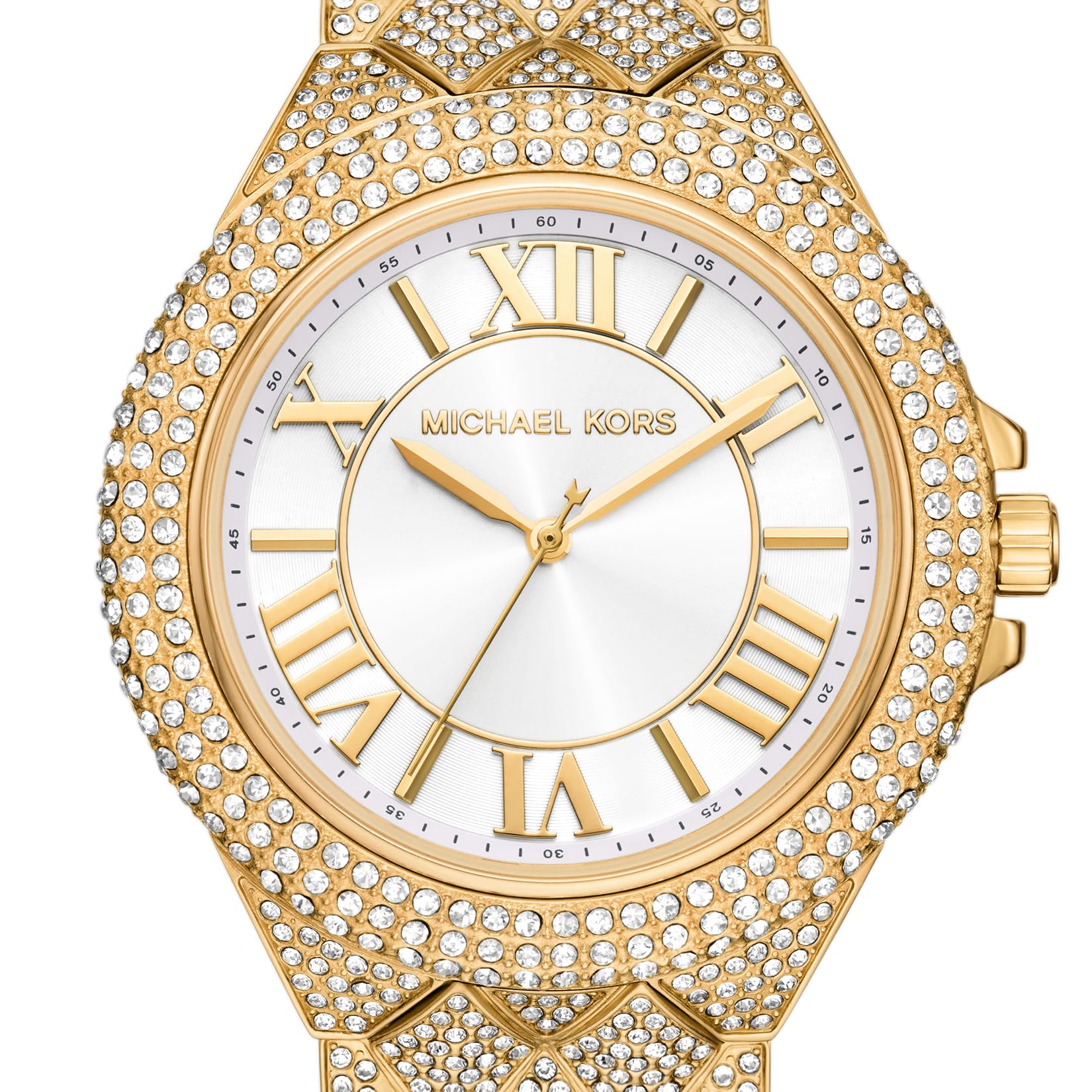  Shop Authentic Michael Kors Camille Three-Hand Crystals White Dial Gold Steel Strap Watch for Women - MK4800 - Luxxuri