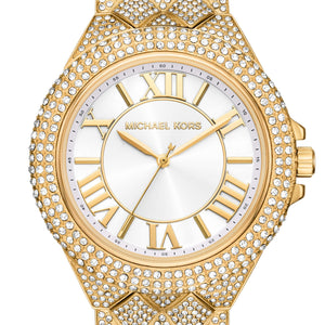  Shop Authentic Michael Kors Camille Three-Hand Crystals White Dial Gold Steel Strap Watch for Women - MK4800 - Luxxuri