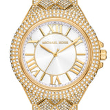  Shop Authentic Michael Kors Camille Three-Hand Crystals White Dial Gold Steel Strap Watch for Women - MK4800 - Luxxuri
