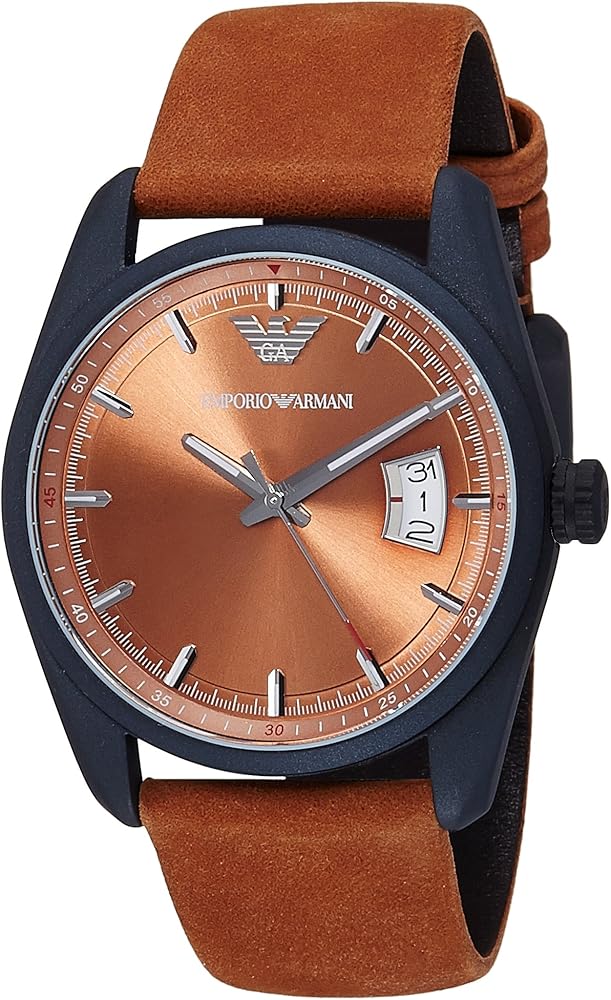  Shop Authentic Emporio Armani Sportivo Analog Brown Dial Brown Leather Strap Watch For Men - AR6080 - Luxxuri