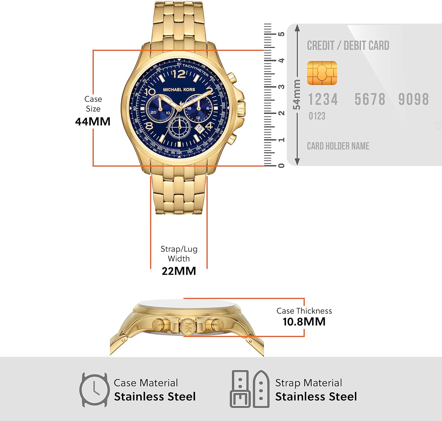  Shop Authentic Michael Kors Pilot Quartz Blue Dial Gold Steel Strap Watch For Men - MK9125 - Luxxuri