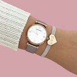  Shop Authentic Emporio Armani Retro Mother of Pearl Dial Silver Mesh Bracelet Watch For Women - AR2067 - Luxxuri
