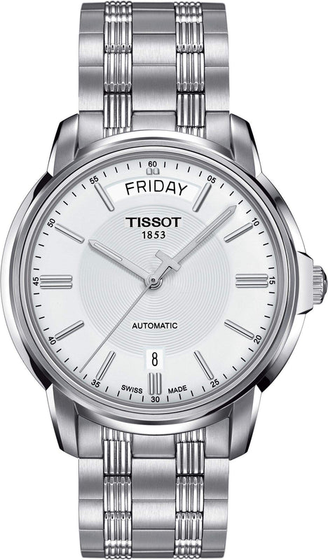  Shop Authentic Tissot T Classic Automatic III Day Date White Dial Silver Steel Strap Watch for Men - T065.930.11.031.00 - Luxxuri