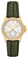  Shop Authentic Michael Kors Mini Everest Crystals White Dial Green Leather Strap Watch for Women - MK4720 - Luxxuri