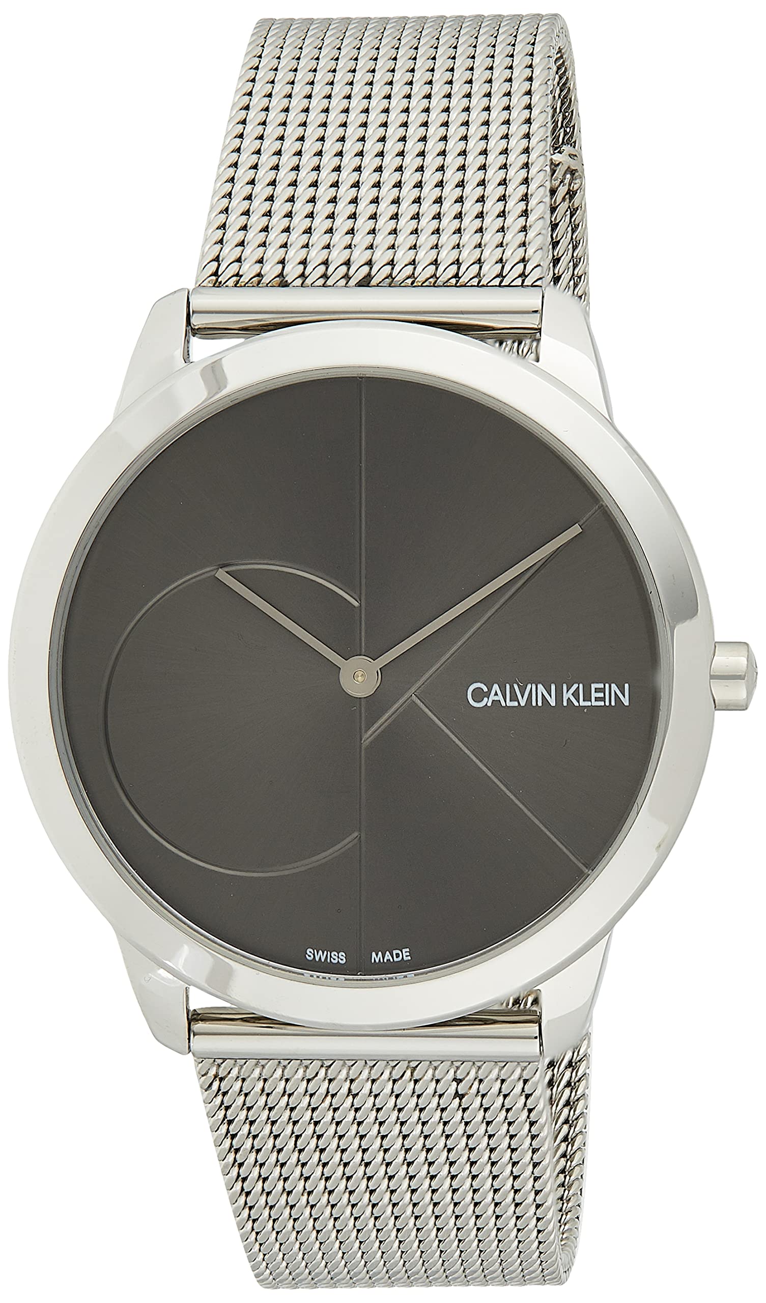  Shop Authentic Calvin Klein Minimal Black Dial Silver Mesh Bracelet Watch for Men - K3M21123 - Luxxuri