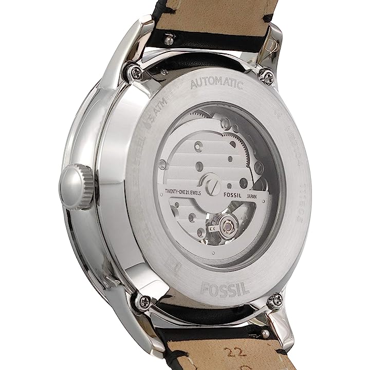  Shop Authentic Fossil Townsman Automatic White Dial Black Leather Strap Watch for Men - ME3104 - Luxxuri