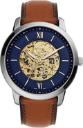  Shop Authentic Fossil Neutra Automatic Luggage Skeleton Blue Dial Brown Leather Strap Watch for Men - ME3160 - Luxxuri