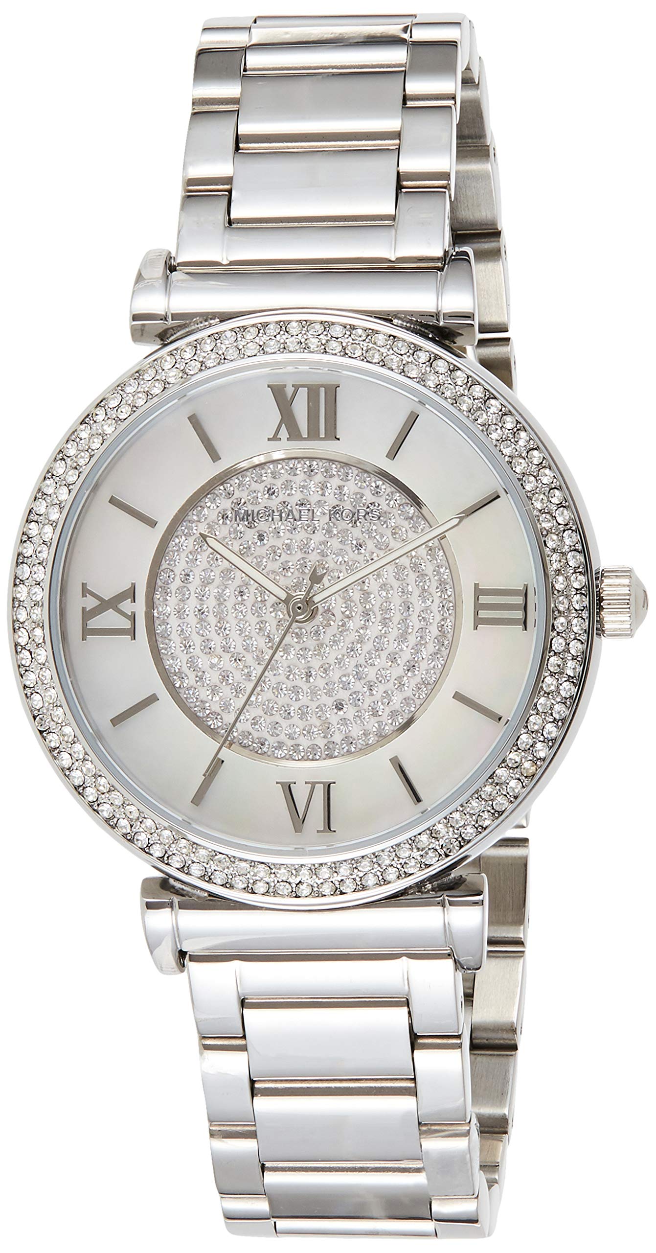 Michael Kors Catlin Silver Dial Silver Steel Strap Watch for Women - MK3355