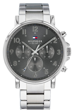  Shop Authentic Tommy Hilfiger Chronograph Grey Dial Silver Steel Strap Watch for Men - 1710382 - Luxxuri