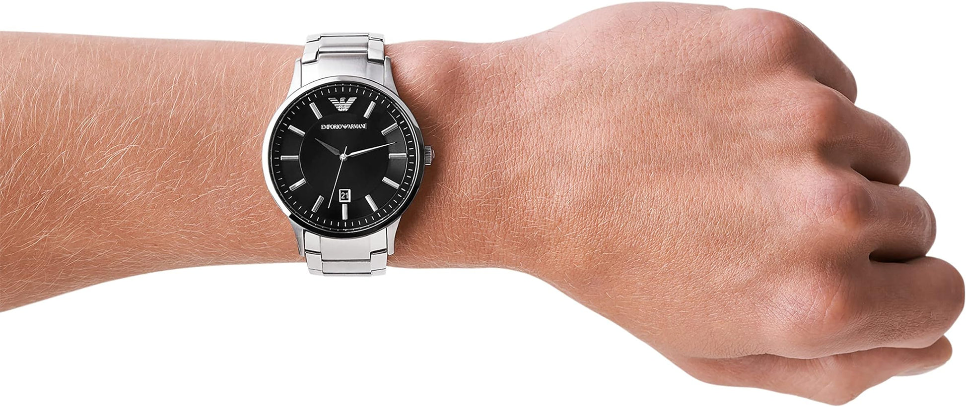  Shop Authentic Emporio Armani Renato Quartz Black Dial Silver Steel Strap Watch For Men - AR11181 - Luxxuri