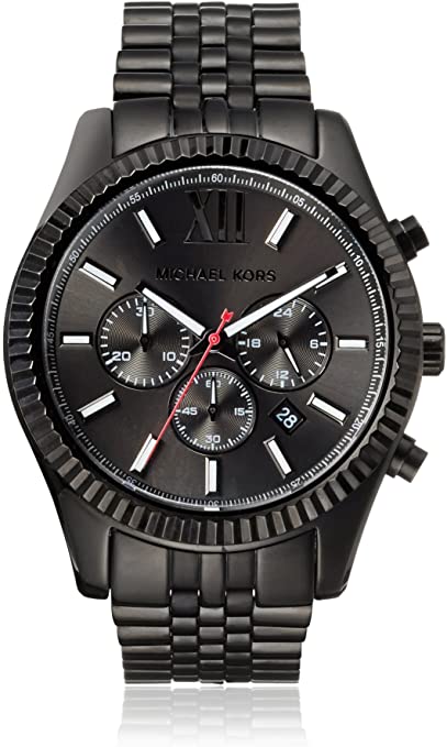  Shop Authentic Michael Kors Lexington Chronograph Black Dial Black Steel Strap Watch for Men - MK8320 - Luxxuri
