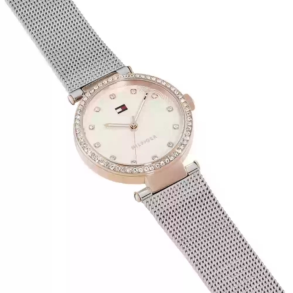 Shop Authentic Tommy Hilfiger Lynn Quartz Silver Dial Silver Mesh Bracelet Watch For Women - 1781863 - Luxxuri