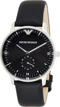  Shop Authentic Emporio Armani Gianni Quartz Black Dial Black Leather Strap Watch For Men - AR0382 - Luxxuri