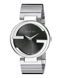  Shop Authentic Gucci G Interlocking Black Dial Silver Steel Strap Watch For Women - YA133307 - Luxxuri