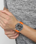  Shop Authentic Hugo Boss Energy Chronograph Quartz Black Dial Orange Rubber Strap Watch For Men - 1513970 - Luxxuri