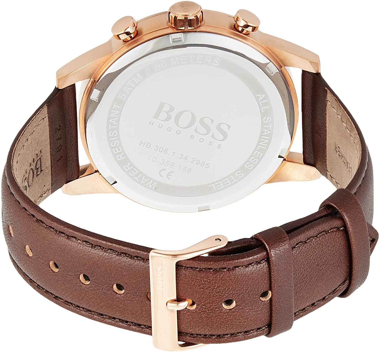  Shop Authentic Hugo Boss Navigator Grey Dial Brown Leather Strap Watch for Men - 1513496 - Luxxuri