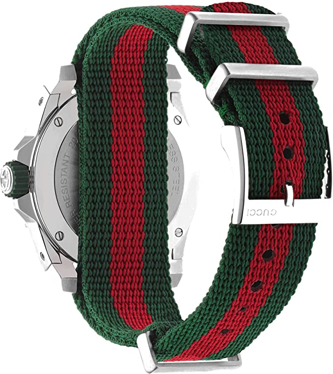  Shop Authentic Gucci Dive Quartz Green Dial Two Tone NATO Strap Watch For Men - YA136339 - Luxxuri