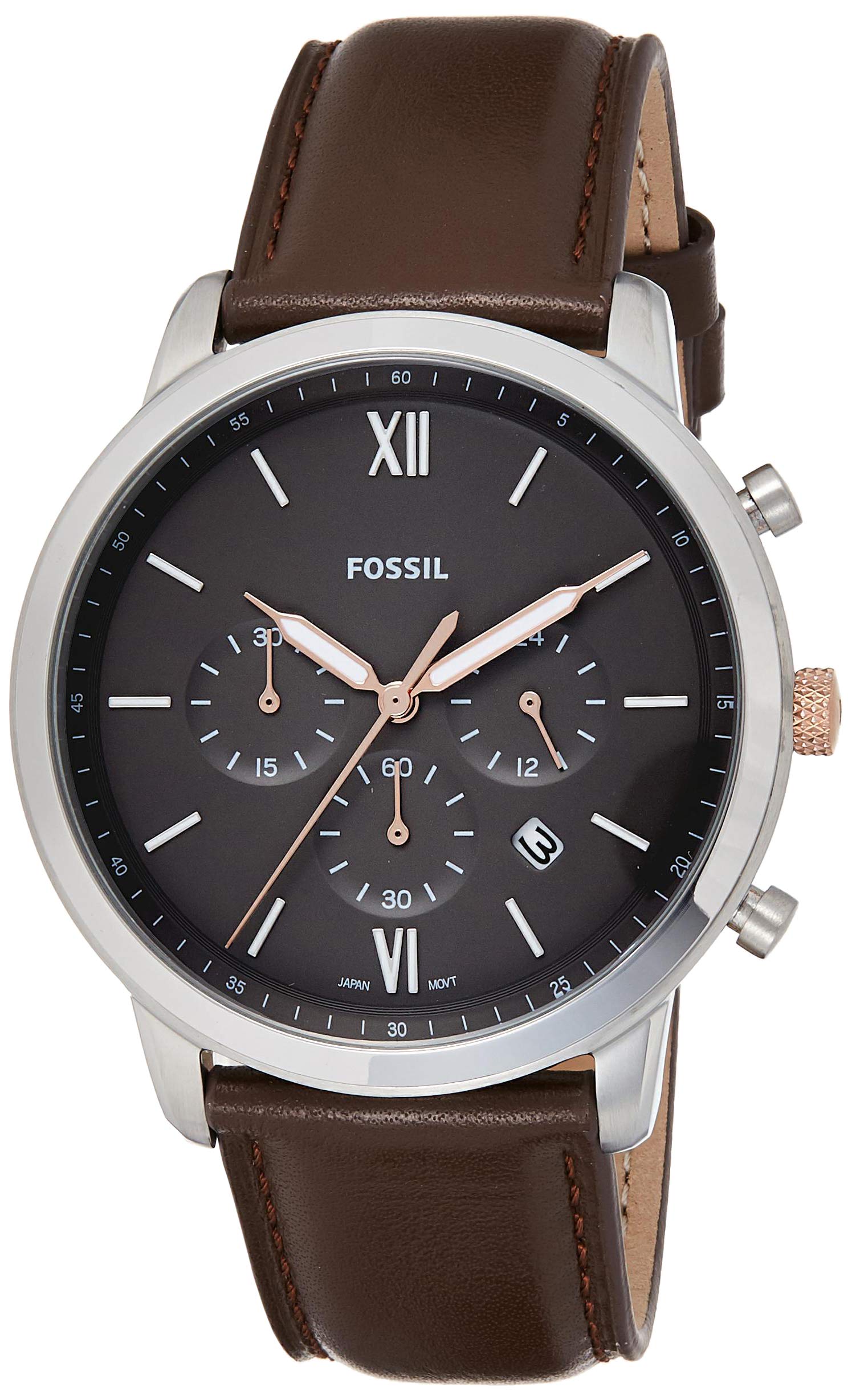  Shop Authentic Fossil Neutra Chronograph Black Dial Brown Leather Strap Watch for Men - FS5408 - Luxxuri