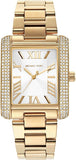  Shop Authentic Michael Kors Emery Three-Hand Crystals Silver Dial Gold Steel Strap Watch for Women - MK4643 - Luxxuri
