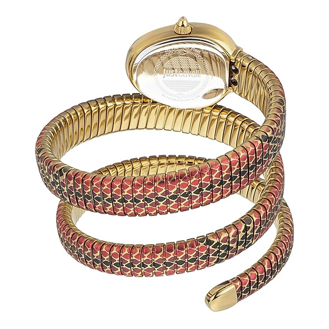 Just Cavalli Glam Snake Gold Dial Multicolor Steel Strap Watch for Women - JC1L163M0245
