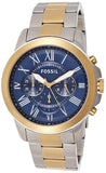  Shop Authentic Fossil Grant Chronograph Blue Dial Two Tone Steel Strap Watch for Men - FS5024 - Luxxuri