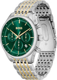  Shop Authentic Hugo Boss Gregor Chronograph Green Dial Two Tone Steel Strap Watch For Men - 1514081 - Luxxuri