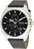  Shop Authentic Hugo Boss Grandmaster Chronograph Black Dial Black Leather Strap Watch for Men - 1513881 - Luxxuri