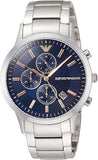  Shop Authentic Emporio Armani Renato Chronograph Blue Dial Silver Steel Strap Watch For Men - AR11458 - Luxxuri