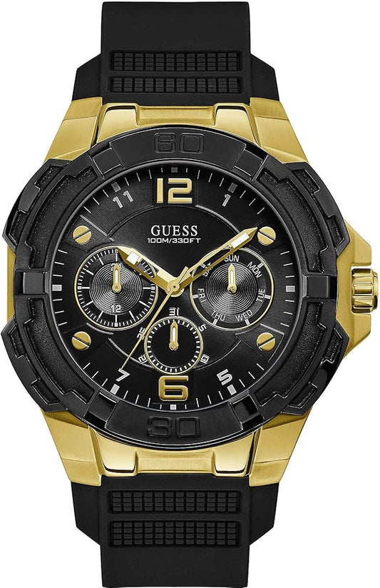  Shop Authentic Guess Genesis Chronograph Black Dial Black Silicone Strap Watch For Men - GW0100G1 - Luxxuri