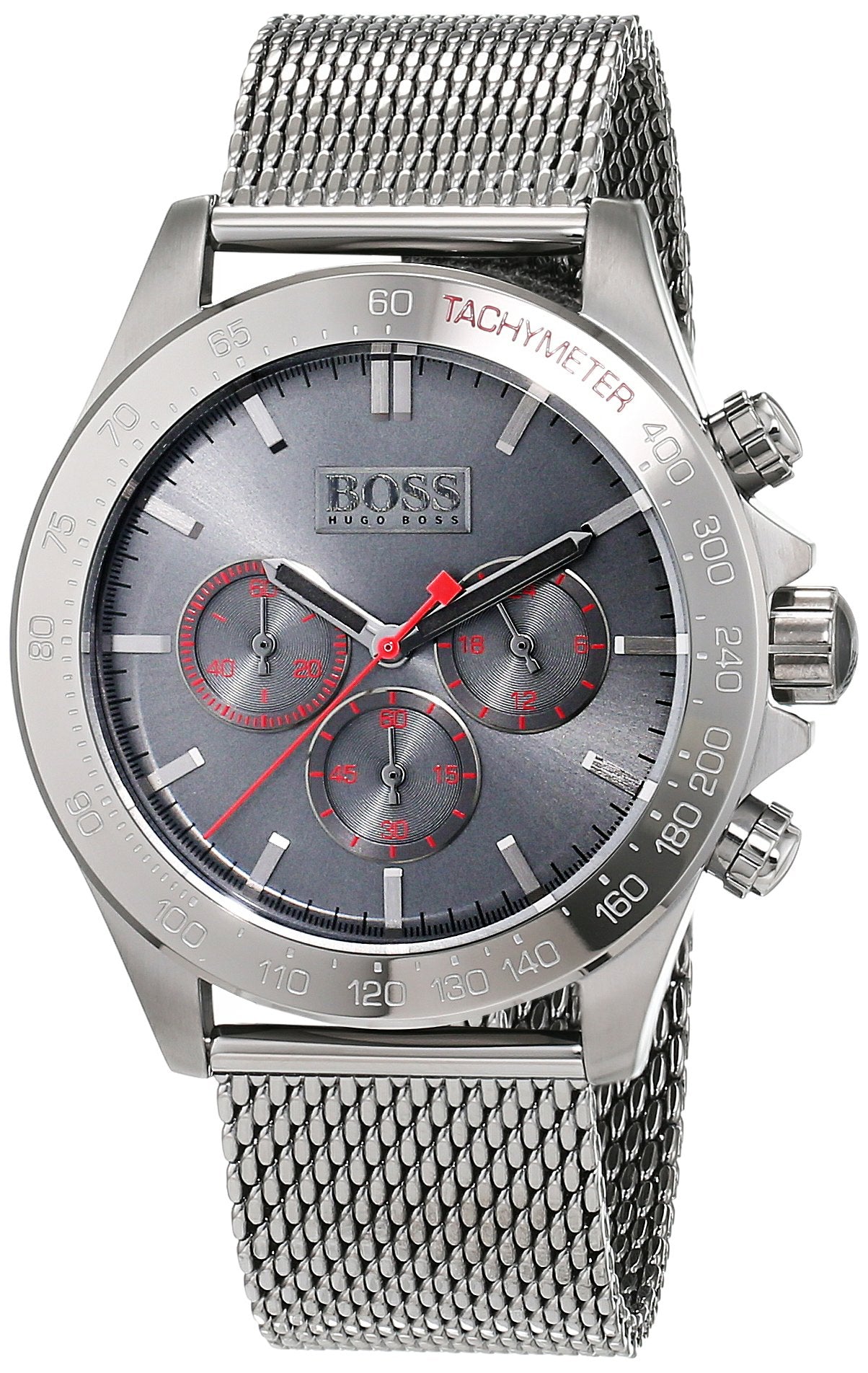  Shop Authentic Hugo Boss Ikon Grey Dial Grey Mesh Bracelet Watch for Men - 1513443 - Luxxuri