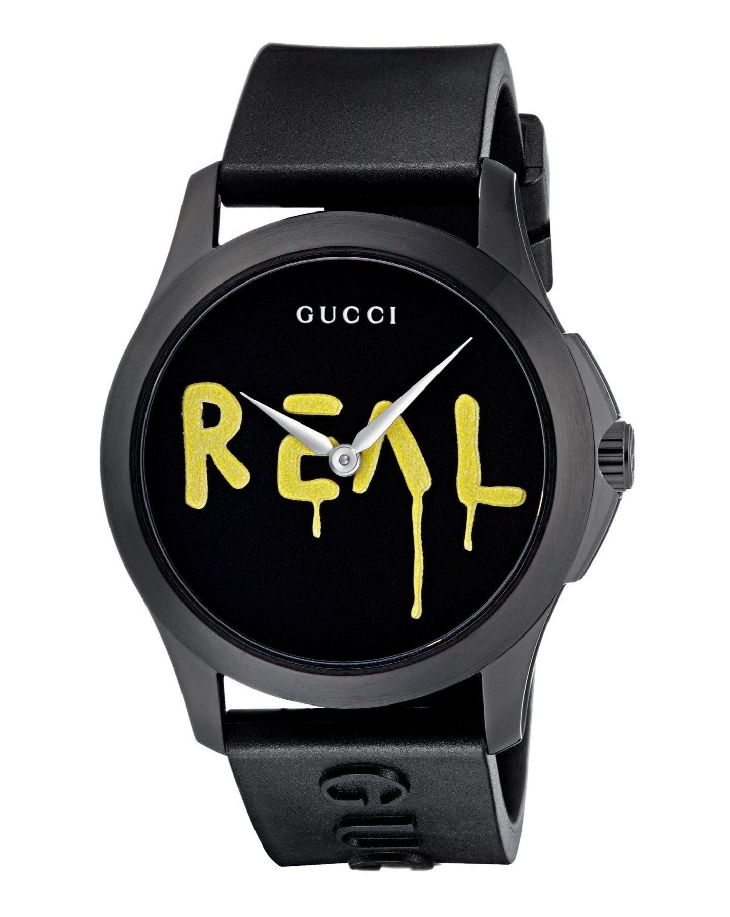  Shop Authentic Gucci G Timeless Ghost Black Dial Black Rubber Strap Unisex Watch - YA1264017 - Luxxuri