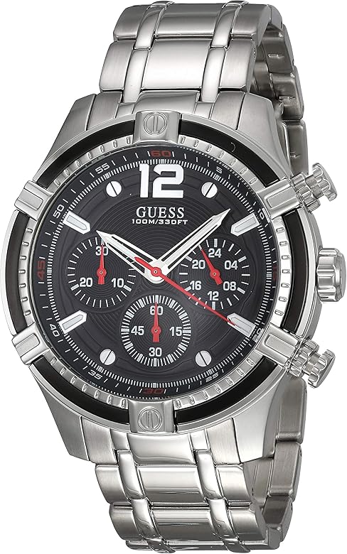  Shop Authentic Guess Circuit Chronograph Black Dial Silver Steel Strap Watch For Men - W0968G1 - Luxxuri