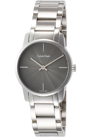  Shop Authentic Calvin Klein City Grey Dial Silver Steel Strap Watch for Women - K2G23144 - Luxxuri