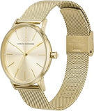  Shop Authentic Armani Exchange Lola Analog Gold Dial Gold Mesh Strap Watch For Women - AX5536 - Luxxuri
