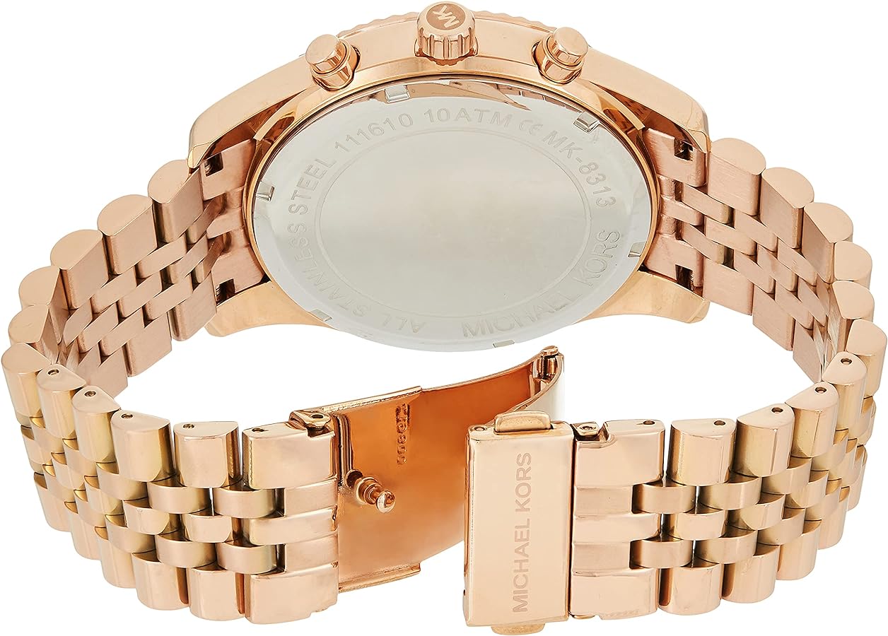  Shop Authentic Michael Kors Lexington Chronograph White Dial Rose Gold Steel Strap Watch For Women - MK8313 - Luxxuri